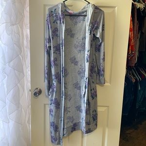 Large floral duster with hood